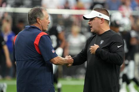 Patriots coach Bill Belichick reacts to Josh McDaniels’ firing in Las Vegas